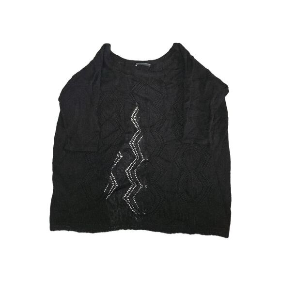 Womens Peruvian Connection Peru Size Large Black Alpaca Sweater Open Back AH14-1 - Picture 3 of 10